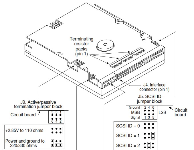 Seagate ST3390N SCSI Interface Drive - Attaching cables 1