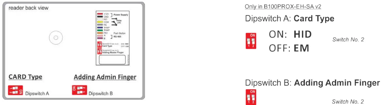 xpr B100PROX EH SA Standalone Biometric Reader - WIRING 3