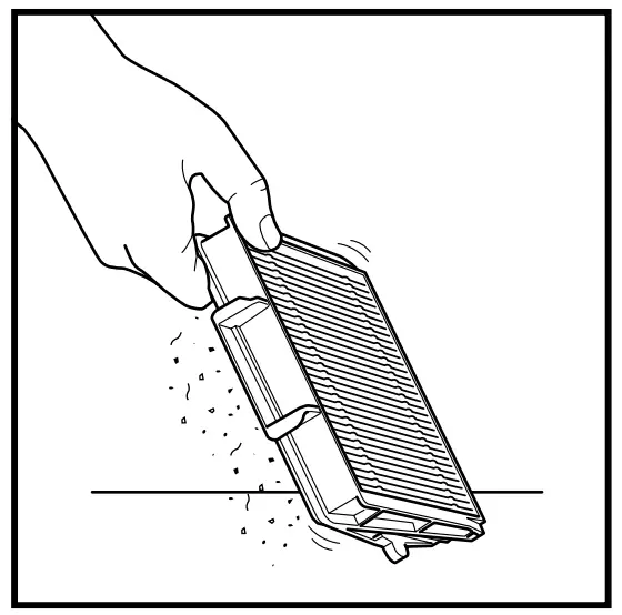 Lightly tap the filter