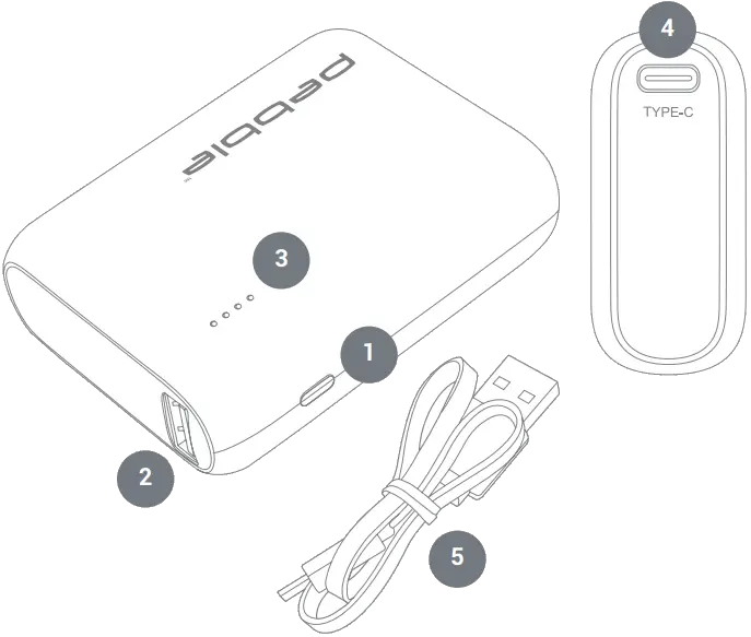 veho VPP-115-PZ10-B Pebble Power Bank A2