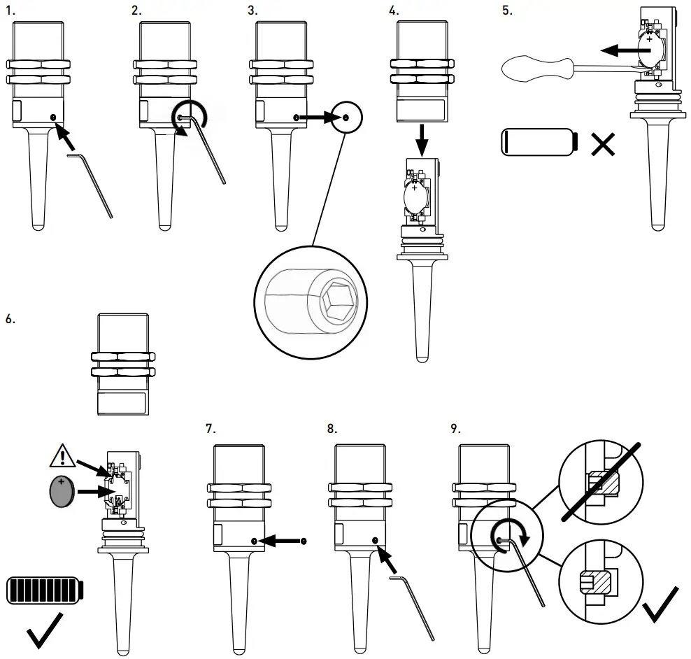 steute RF RC M30 Wireless Switch - Battery replacement