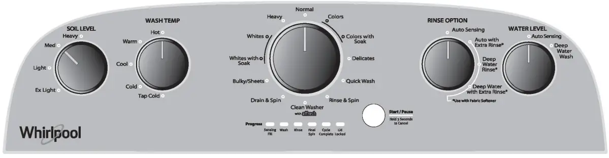 Whirlpool W11556501 Top Load Washer - CANCEL BUTTON