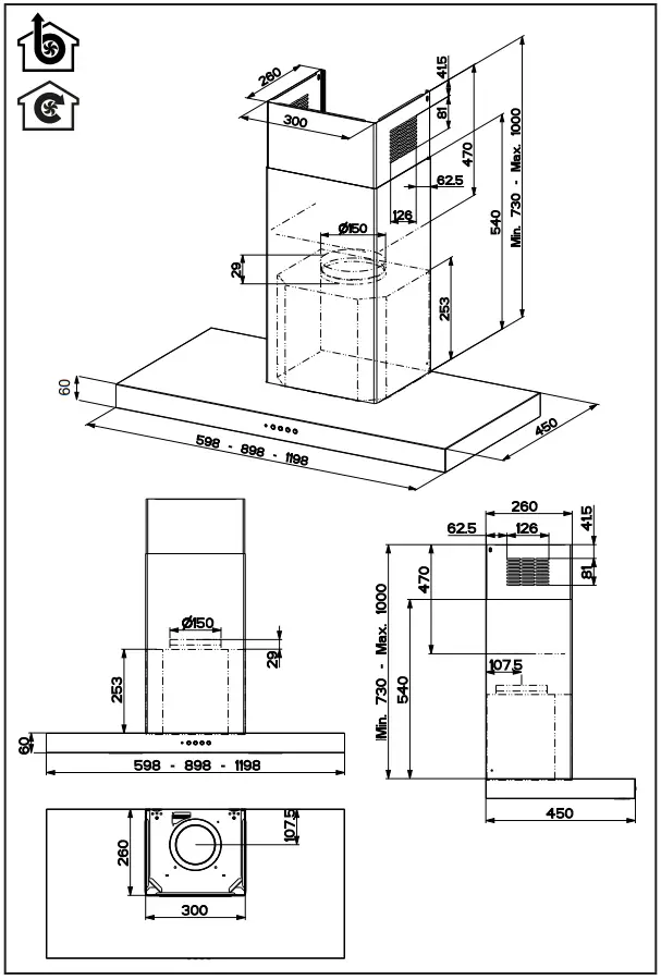 BLAUPUNKT 5DB69753 Extractor Hood A2