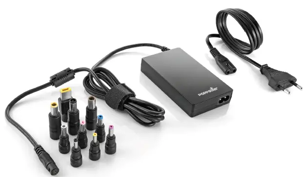 POPPSTAR 1010121 Universal Slim Adapter 100W Charger for Laptop or Notebook