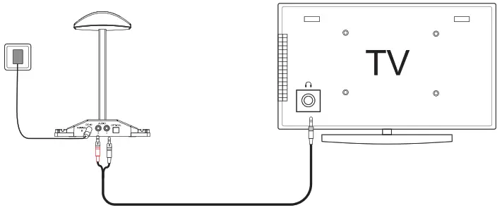 WallarGe HP005 Wireless Headphone with 5.8GHz Transmitter Charging Dock - Cable1