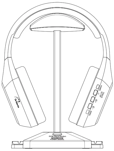 WallarGe HP005 Wireless Headphone with 5.8GHz Transmitter Charging Dock