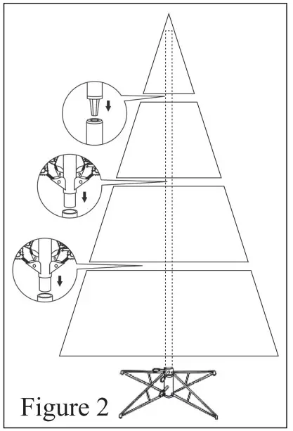 glitzhome 9 FootPre-Lit Flocked Pencil Pine Artificial Christmas Tree - assembly 2