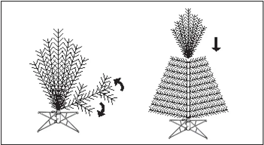glitzhome 9 FootPre-Lit Flocked Pencil Pine Artificial Christmas Tree - assembly 3