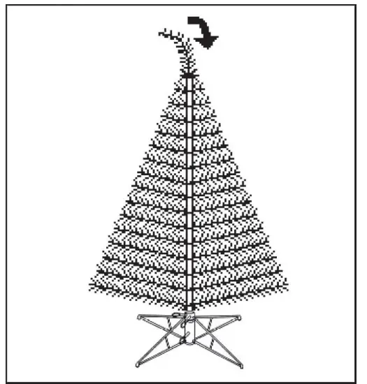 glitzhome 9 FootPre-Lit Flocked Pencil Pine Artificial Christmas Tree - assembly 4