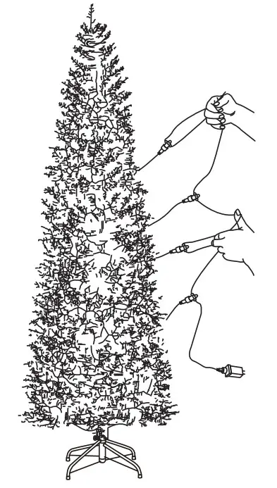 glitzhome 9 FootPre-Lit Flocked Pencil Pine Artificial Christmas Tree - assembly 5