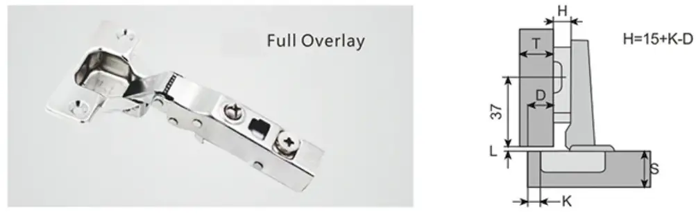 EXCEL Premium T12-3D Soft Closing Hinge with Adj MP Half Overlay - fig 2