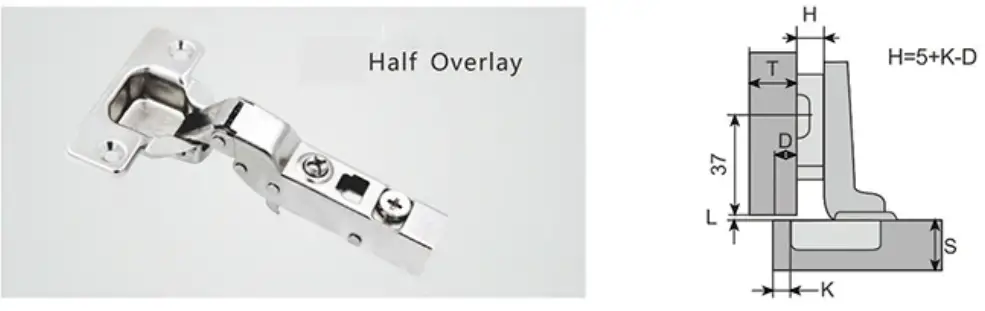 EXCEL Premium T12-3D Soft Closing Hinge with Adj MP Half Overlay - fig 3