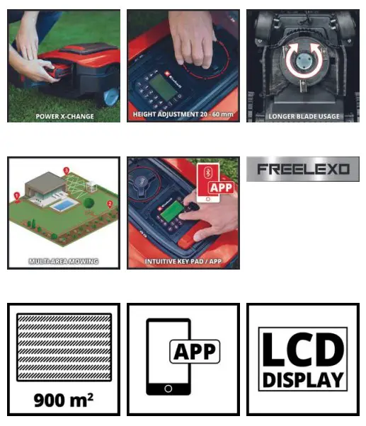 Einhell 3413955 Robot Lawn Mower - Features