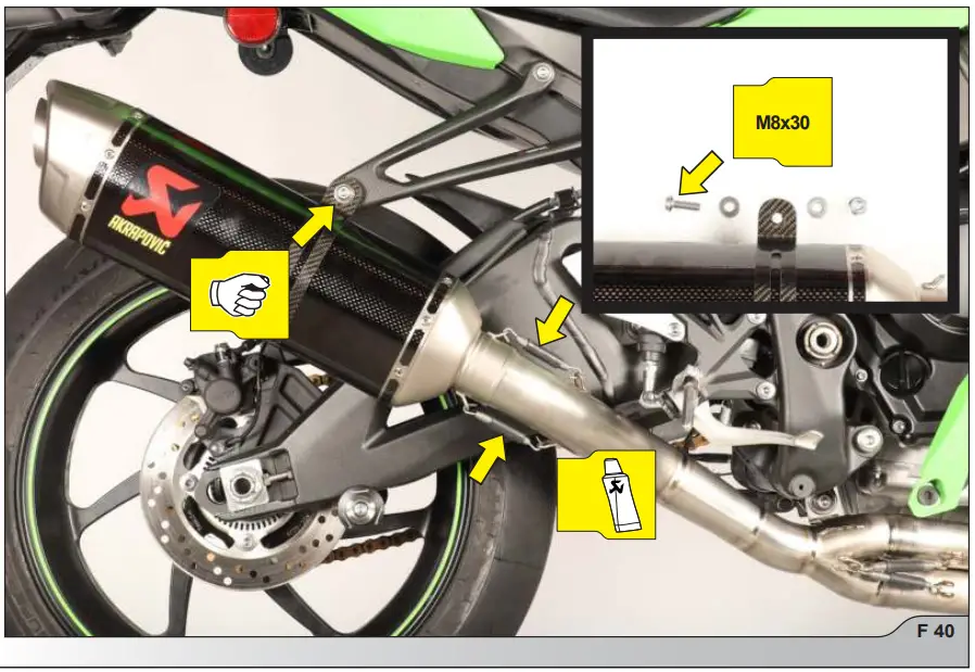AKRAPOVIC S K10R10 RC Racing Line Full System Exhaust - STOCK EXHAUST SYSTEM 39