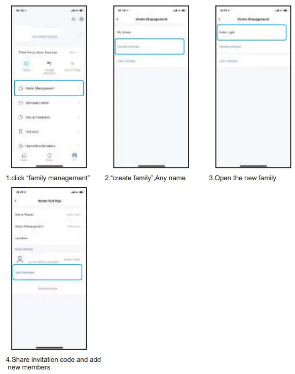 tuya DC-68 Smart App Instructions - Family management