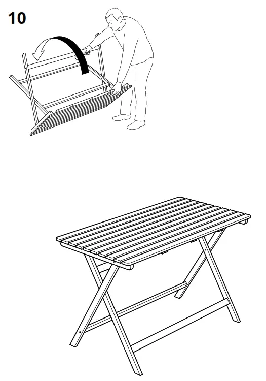 IKEA ASKHOLMEN Table and 4 Folding Chairs - Fig 8