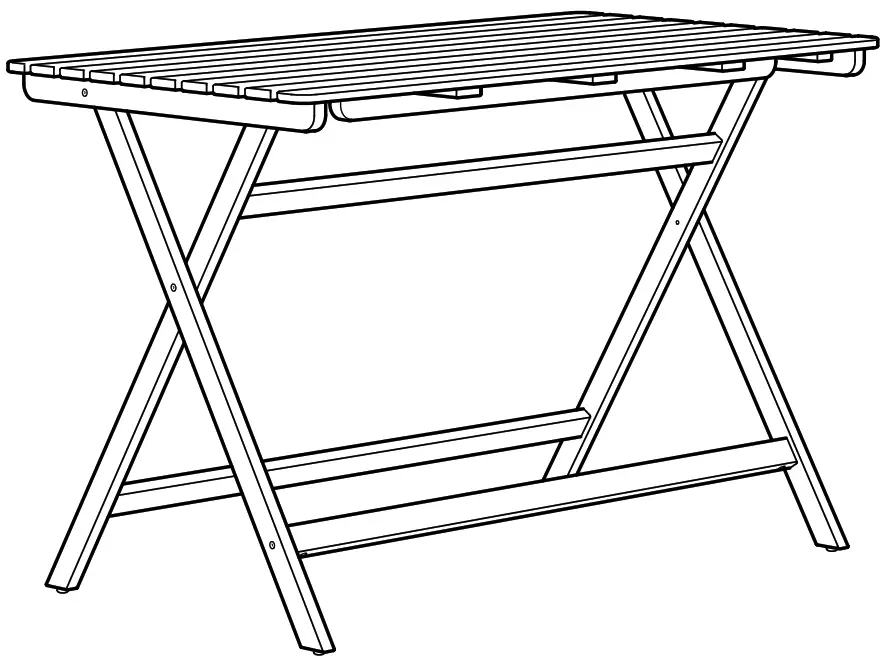 IKEA ASKHOLMEN Table and 4 Folding Chairs