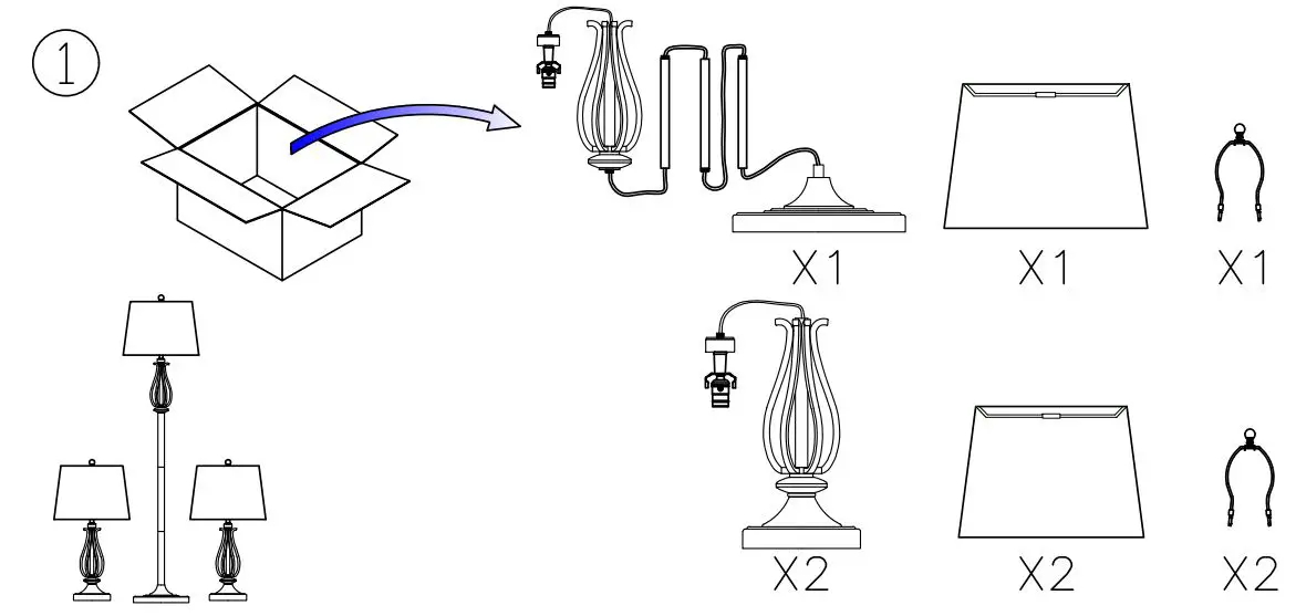ASHLEY L204526 Brycestone Floor Lamp Instruction Manual - Fig 1