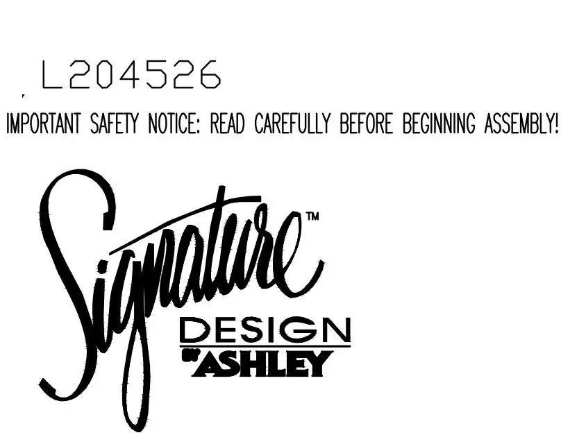 ASHLEY L204526 Brycestone Floor Lamp Instruction Manual