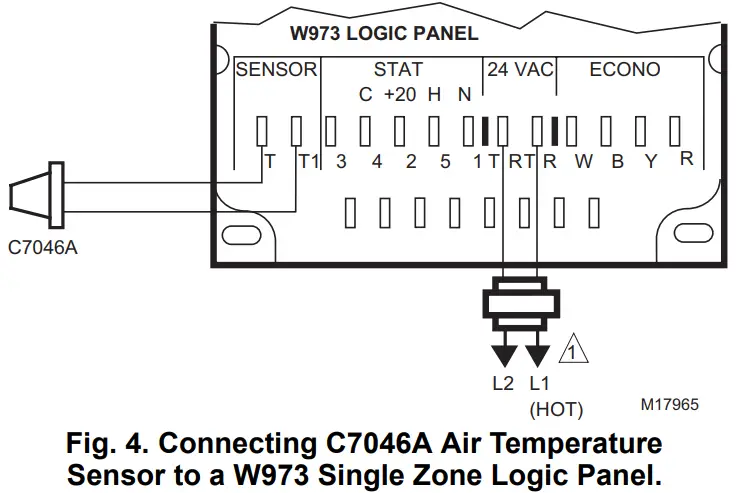 Honeywell C7046A Air Temperature Sensor - Connecting
