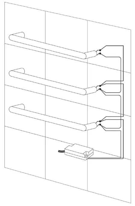 THE HEATING COMPANY Hotwire Heated Single Towel Rail - Fig 4