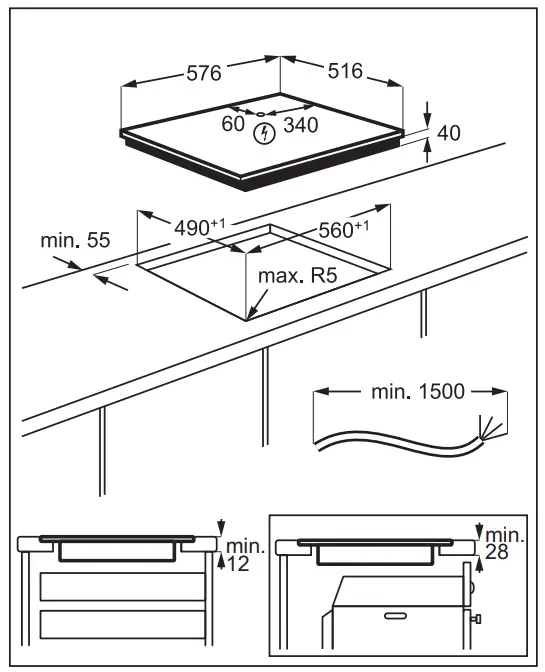 Electrolux HOC620X Hob - Assembly1