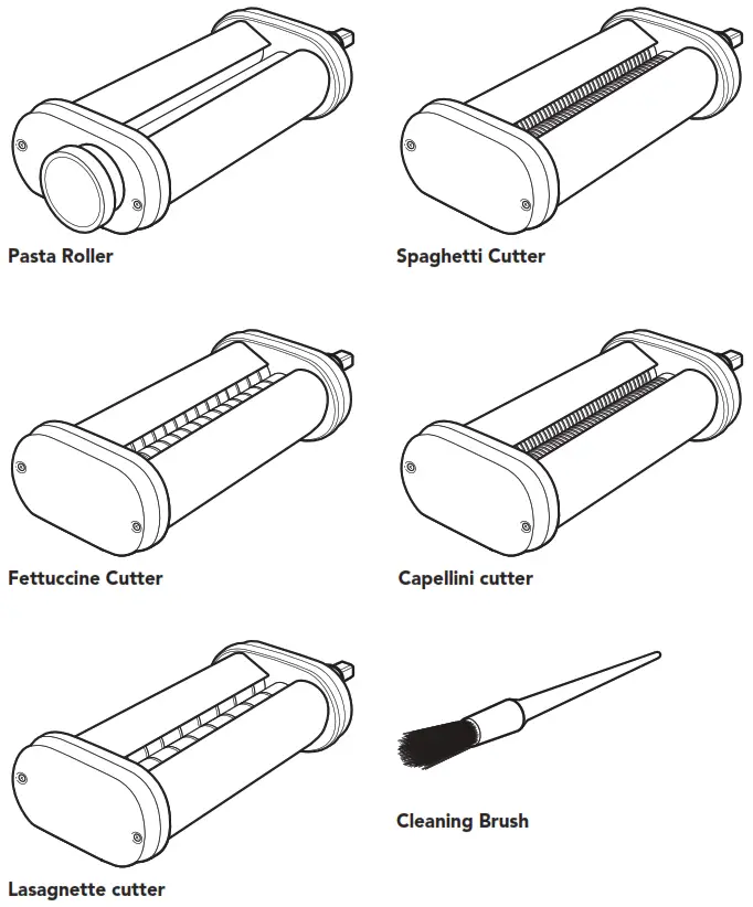 KitchenAid 5KSMPRA Pasta Roller and Cutter Set Attachment - PARTS AND FEATURES