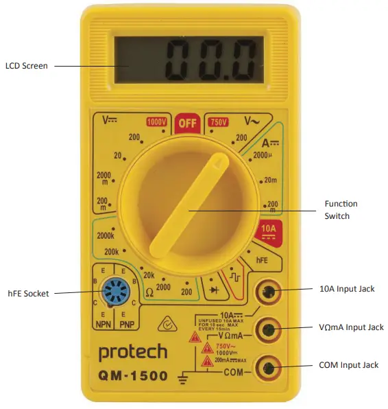 protech-QM1500-Low-Cos-Digital-Multimeter-FIG 1