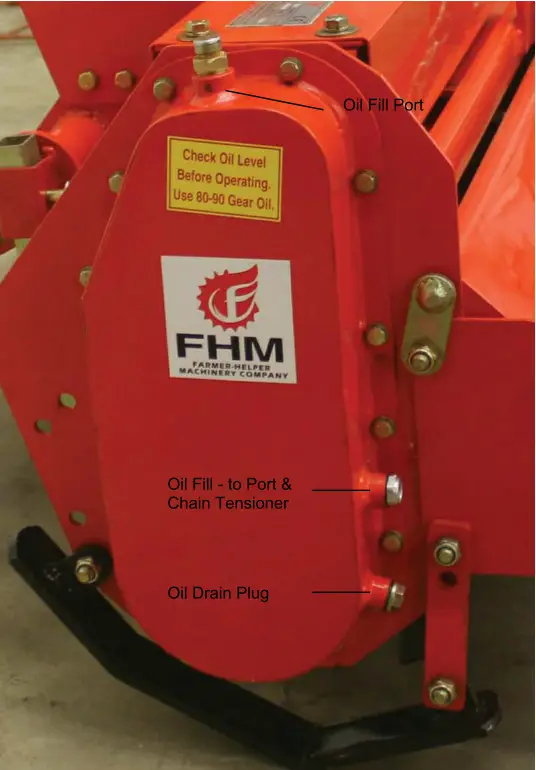 BETSTCO FH TL135 Rotary Garden Tiller - Oil Ports