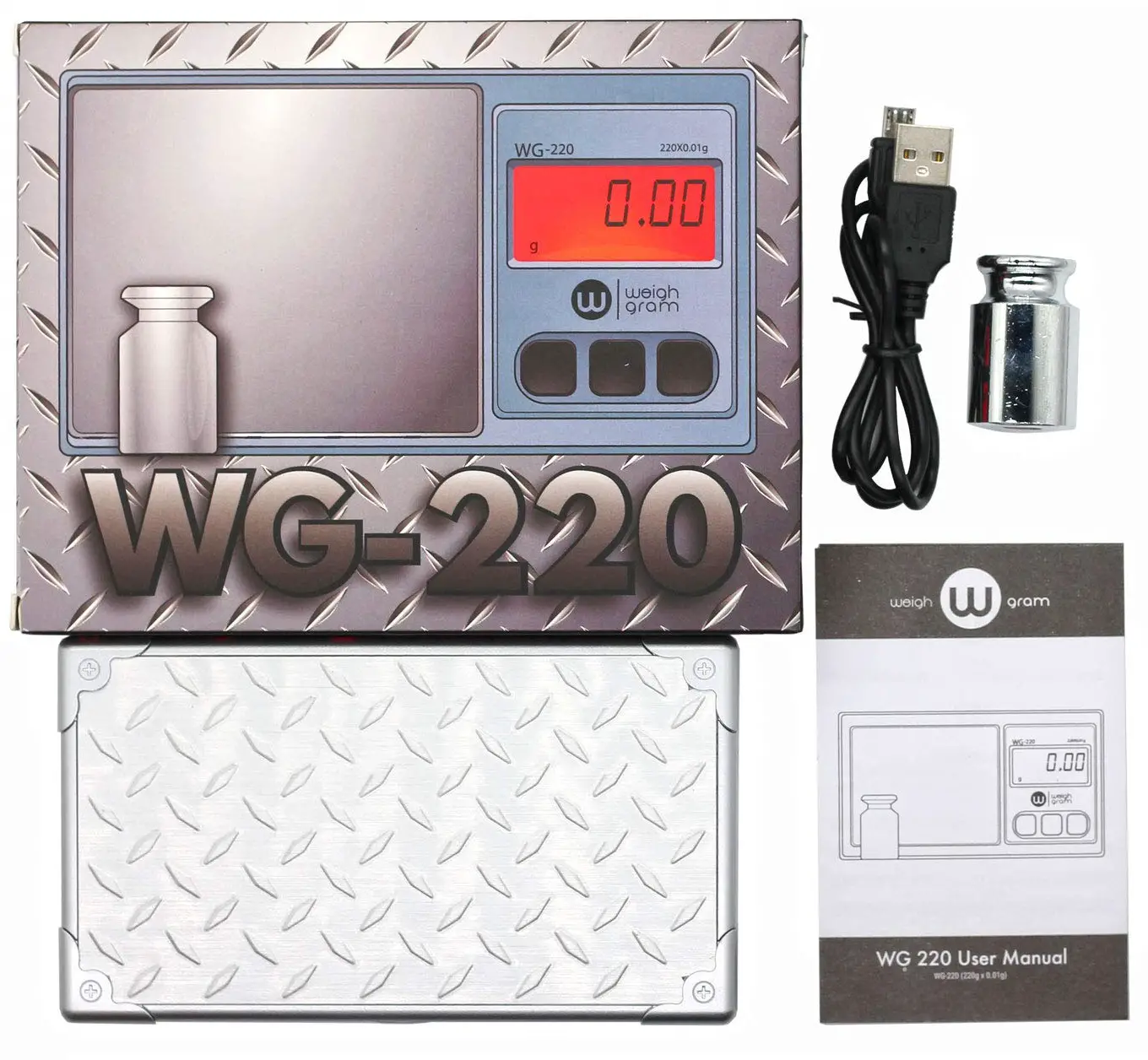 Weigh-Gram-WG-220-Rechargeable-Battery-Kitchen-Scale-fig-1