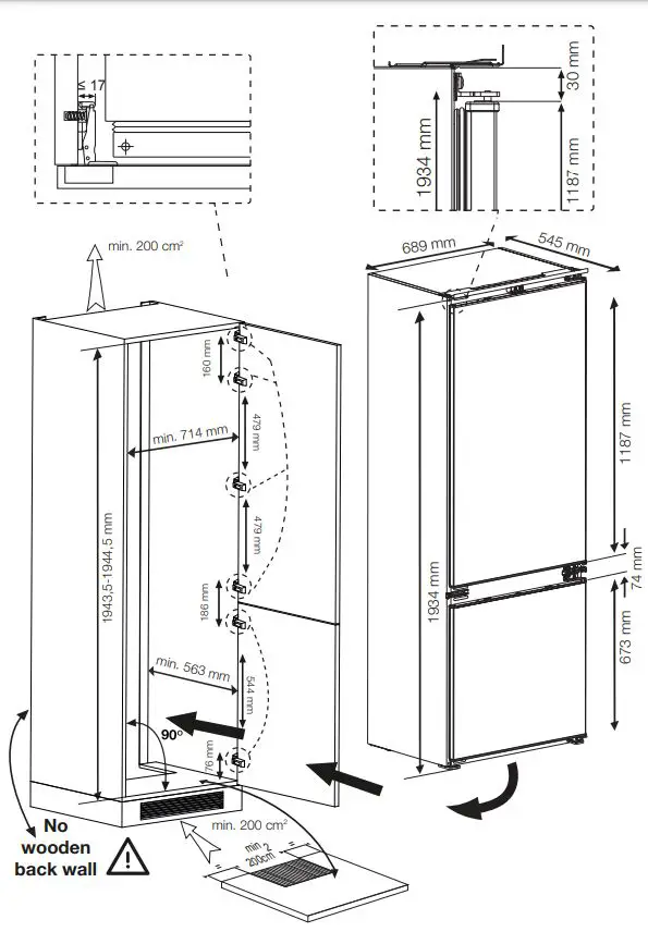 beko-K69400-Integrable-Combi-Refrigerator-5