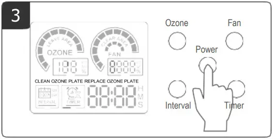 NEW COMFORT SS12000 Commercial Ozone Generator - Power button