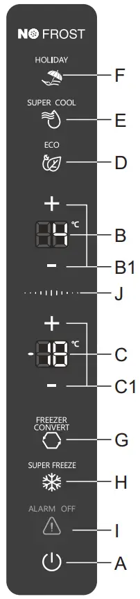 Hisense RB470N4CIC Upright Refrigerator and Freezer - Operating the appliance
