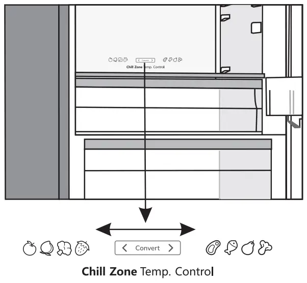 Hisense RB470N4CIC Upright Refrigerator and Freezer - Turning the Chill Zone drawer