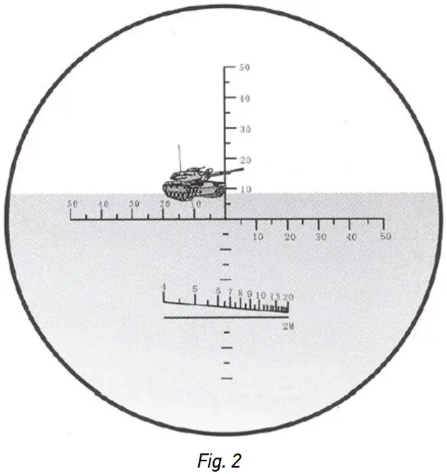 Calculating the target's size using angle readings