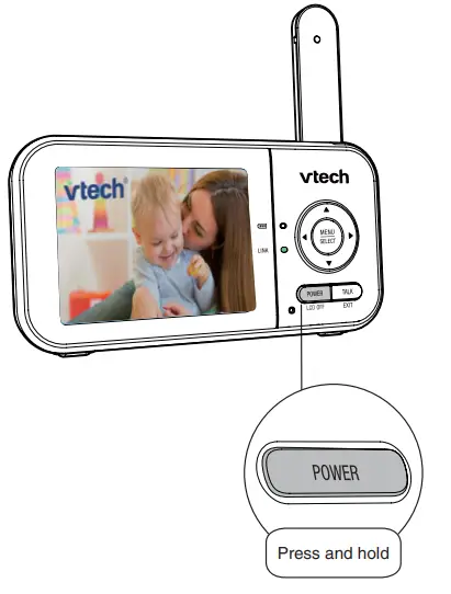 Power on or off the baby monitor