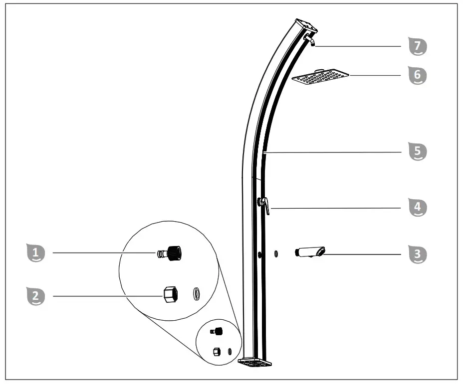Steinbach 049048 Solar Shower Slim Line Duo - fig