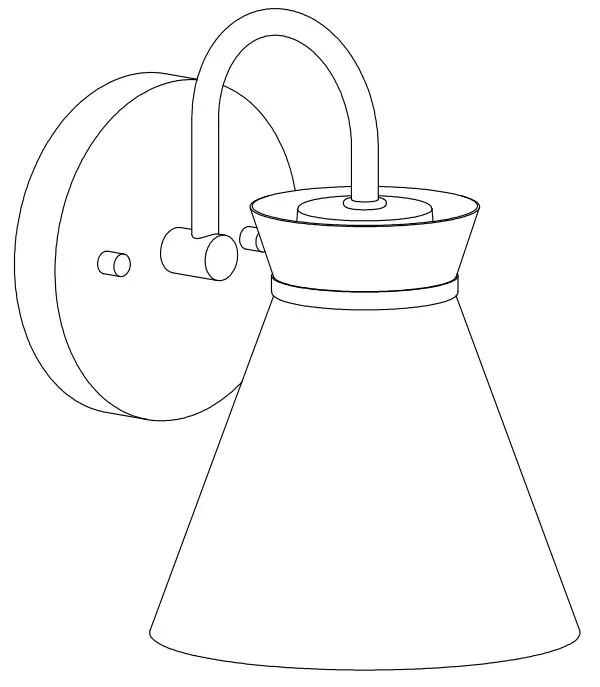 ZEVNIZ D8FQ3EVN 59W1 6 in 1 Light Black Indoor Wall Sconce