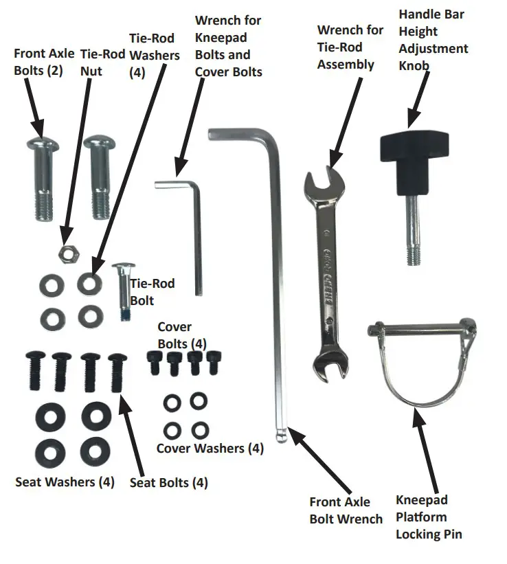 KneeRover All Terrain Fusion Knee Scooter - Bolts