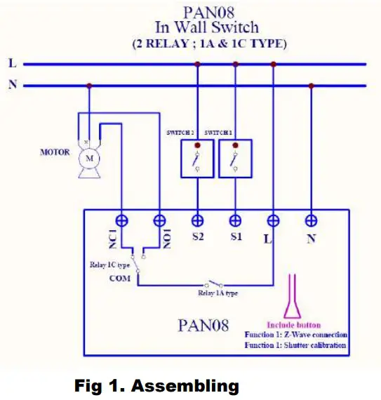 Philio PAN08-1B, 2B, 3B Roller Shutter Controller - Assembling