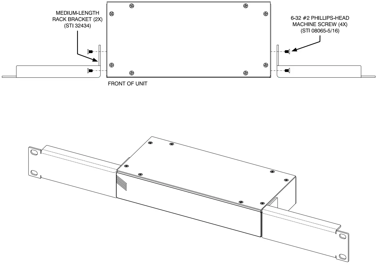 Center Rack Mounting One Model 544D Unit