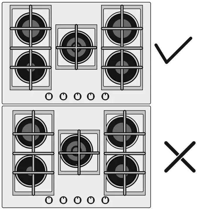 Hoover HVG6K3B 4 Burner Gas Hob - Figure