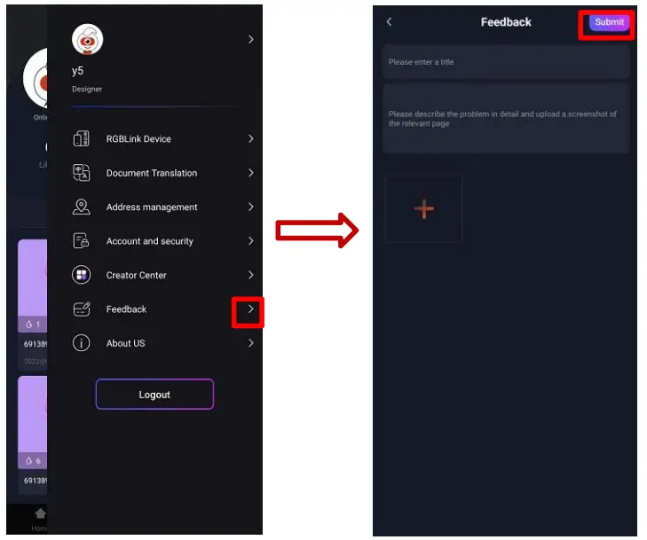 RGBlink TAO App - Feedback