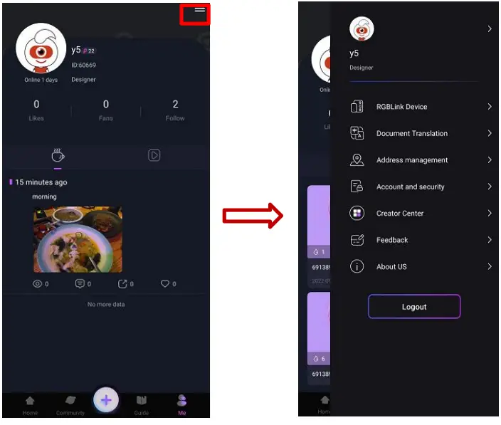 RGBlink TAO App - ME interface
