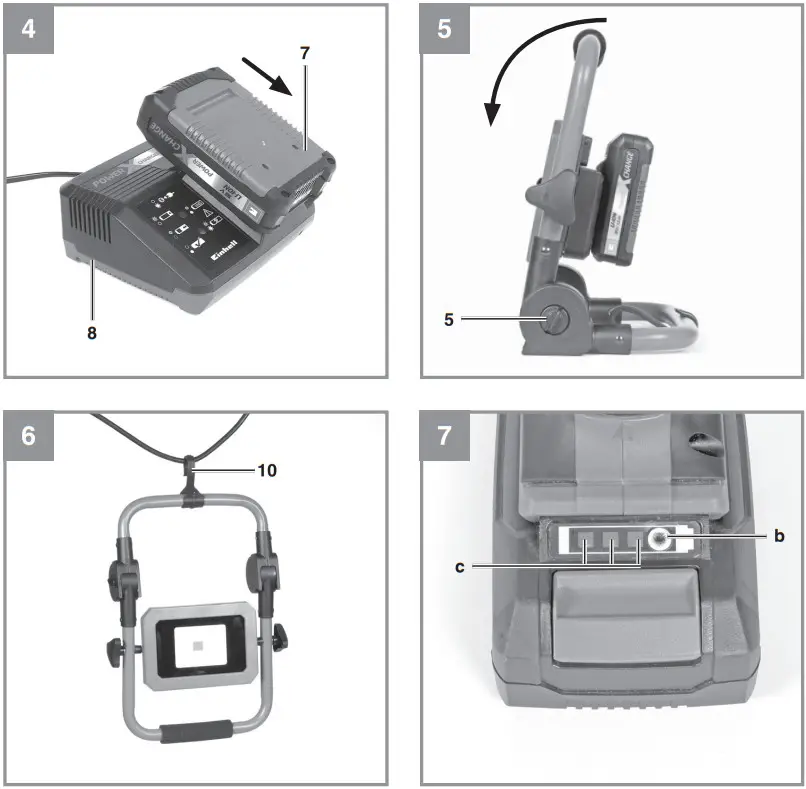 Einhell TC CL 18 1800 Li Solo 18V Li Ion Power X Change Cordless Work Light - Figure 2