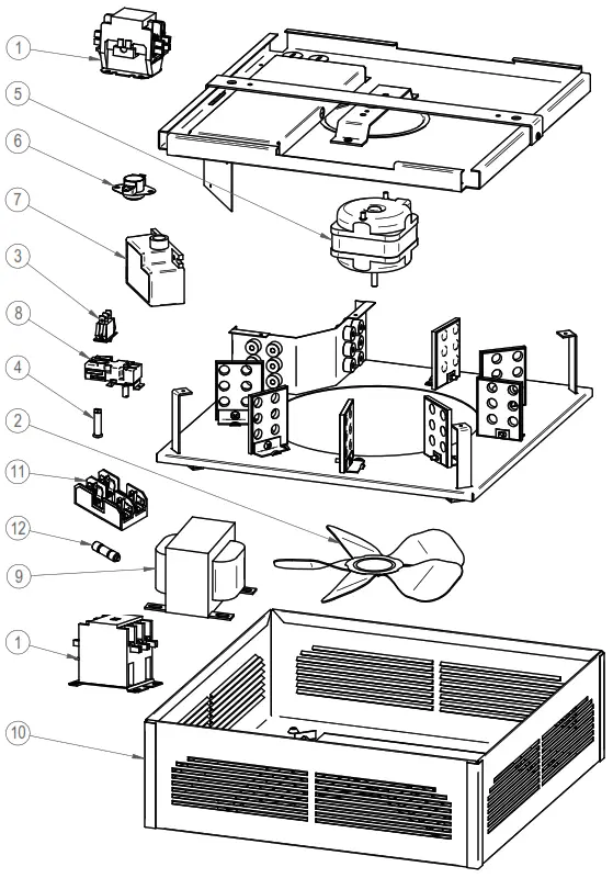 STELPRO STEDRII1061CW DR SERIES Ceiling Fan Heater - OMPONENT LIST