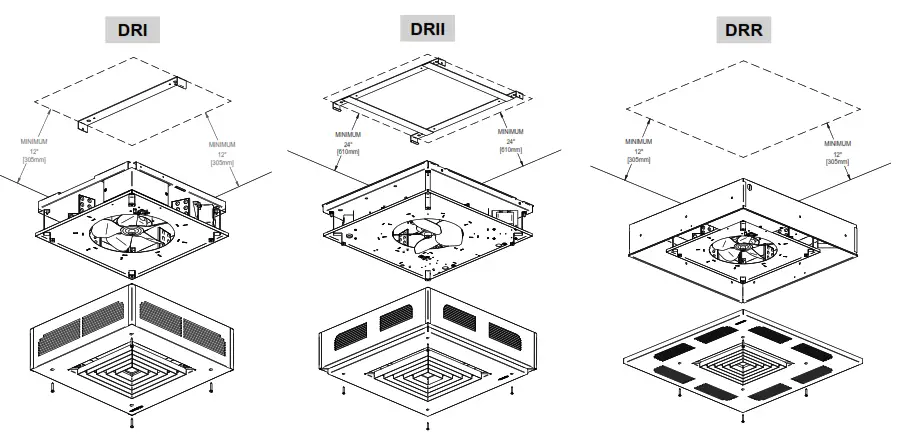 STELPRO STEDRII1061CW DR SERIES Ceiling Fan Heater - TECHNICAL DRAWINGS1