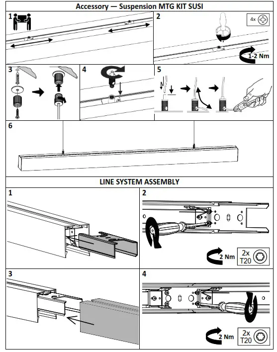 NORTHCLIFFE DECOR LED Surface Mounted or Suspended Middle Profile LED Luminaire - fig 2