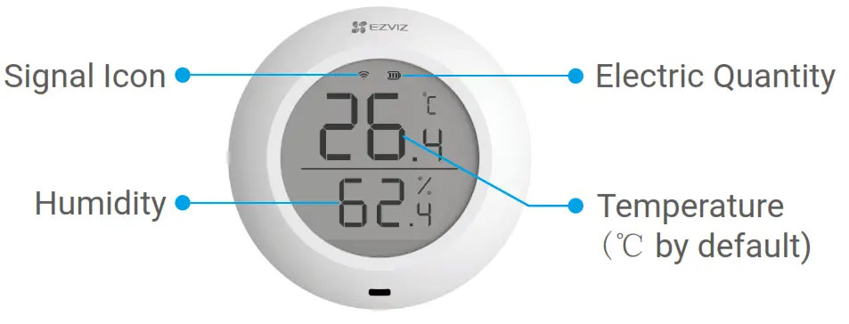 EZVIZ T51C Temperature and Humidity Sensor - Display Screen