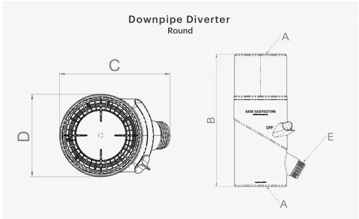 RAIN HARVESTING DDIVO1 Downpipe Diverter Round-FIG4